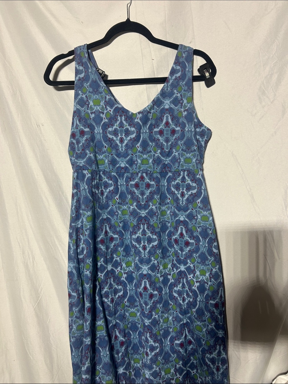 fresh produce Blue Printed Sleeveless Maxi Dress